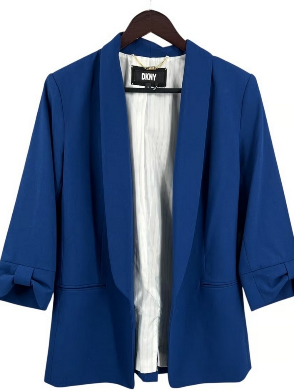 DKNY Women's Open-Front Blue Blazer
